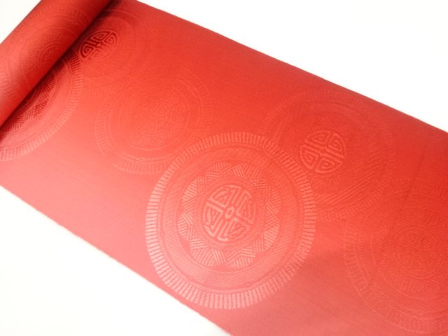 JAPANESE KIMONO / ANTIQUE BOLT FOR HASSUN OBI / WOVEN FLORAL CREST